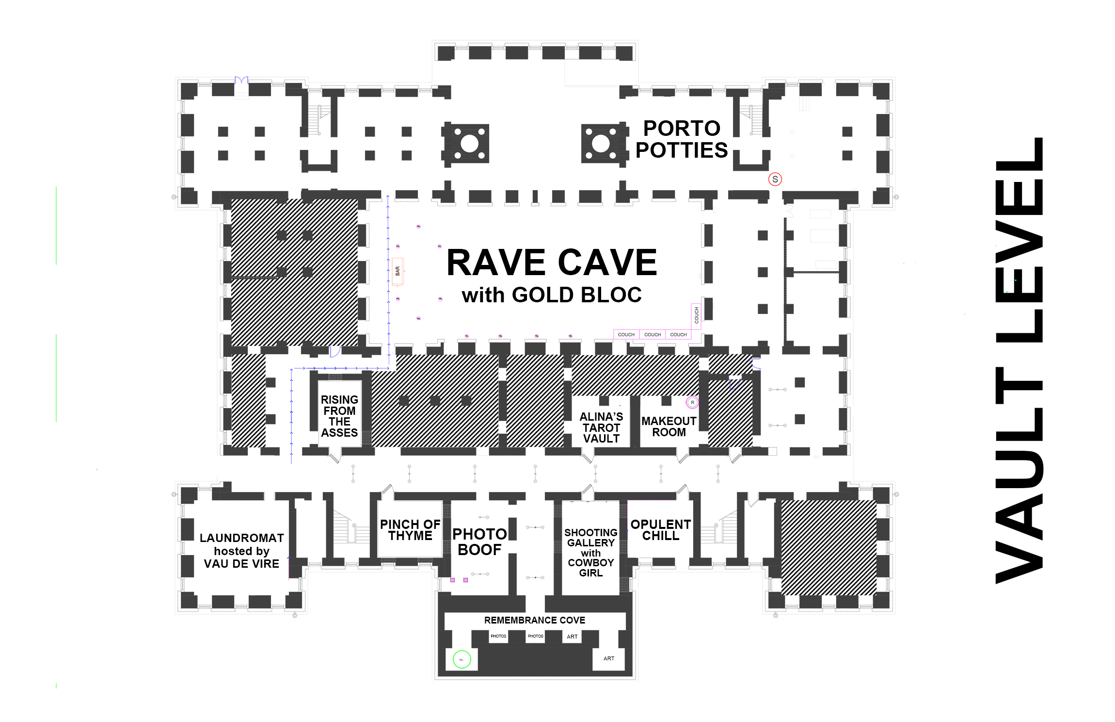 Map of New Bohemia NYE 2025 VAULT LEVEL