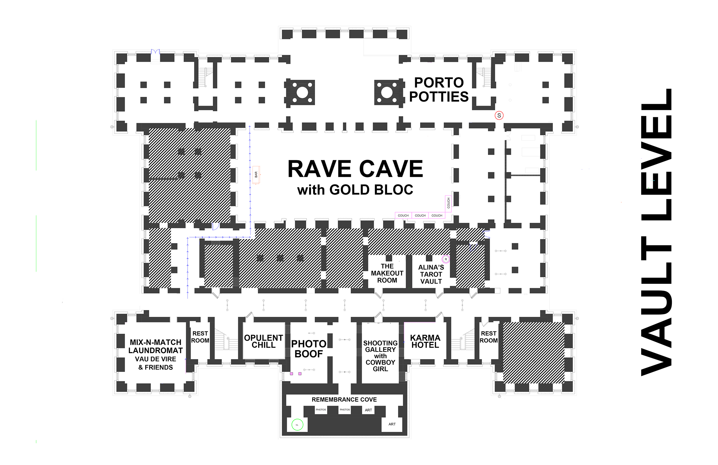 New Bohemia NYE 2026 Vault Level Map